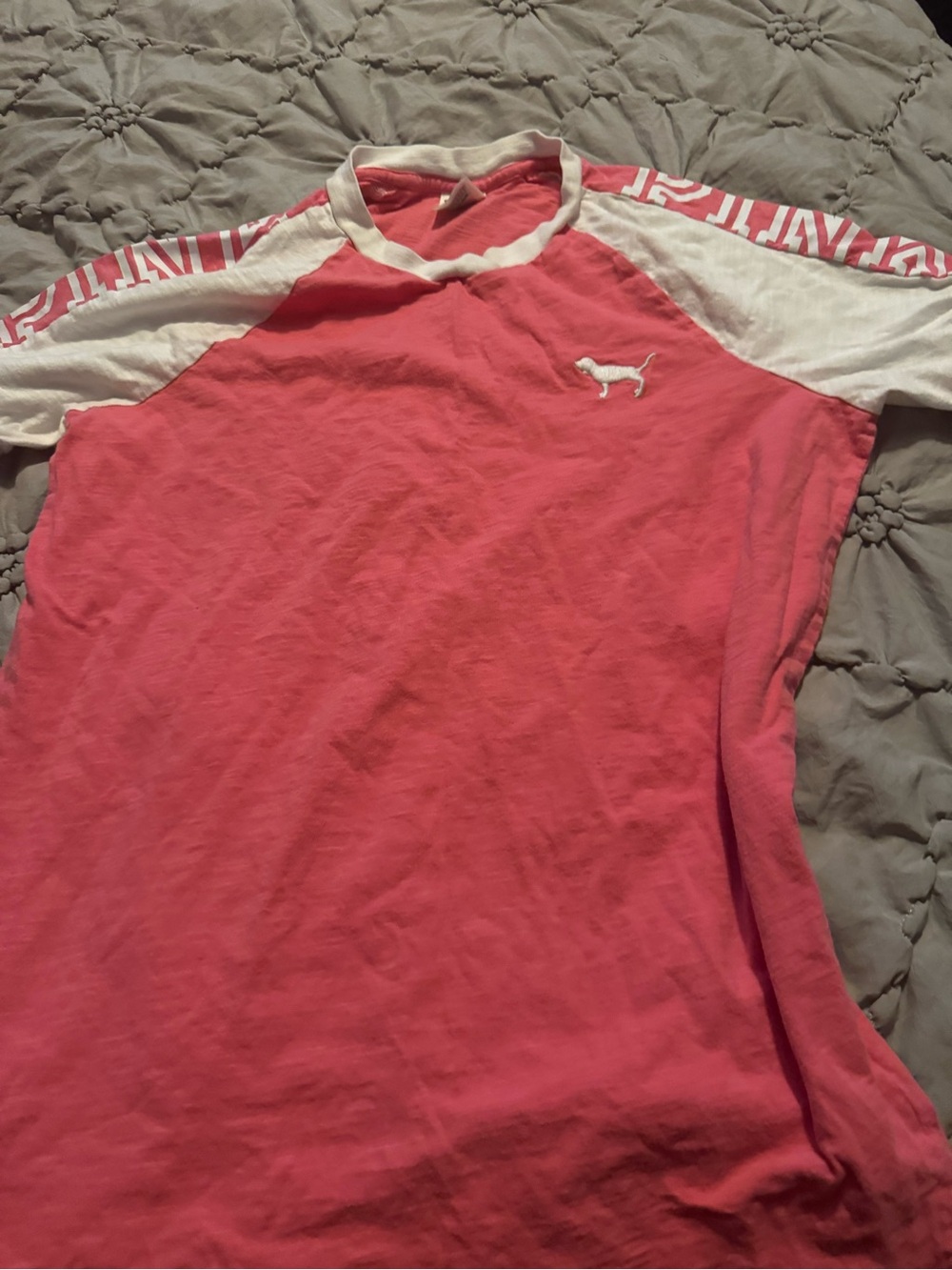 PINK Victoria's Secret Coral Pink Label Tee